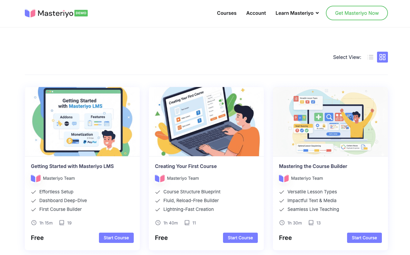 Course at frontend