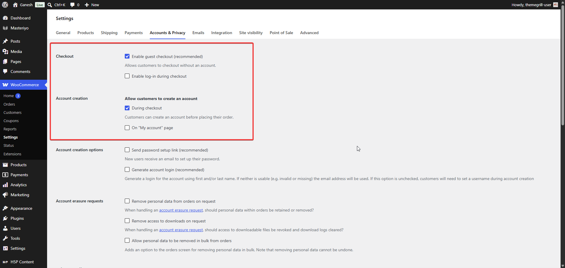 woocommerce-account-settings